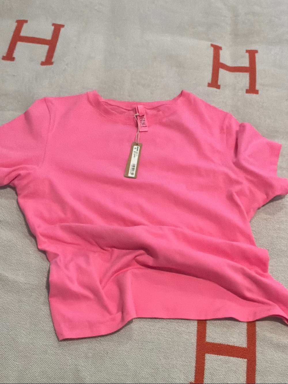 SKIMS Pink Short Sleeve Tee